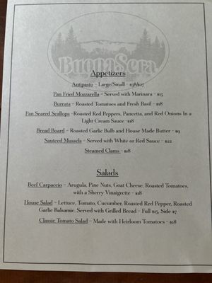 Menu photo 2 Buona Sera Malta, NY