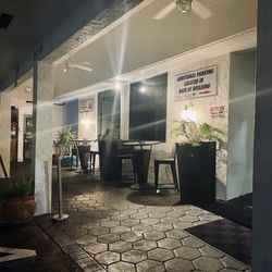 Manor Lanes Bowling - Sports Den Outdoor Tables -- Entrance to Bowling to the Right-