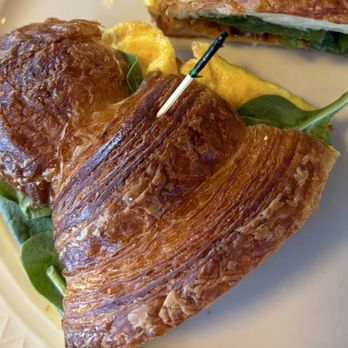 2 The Moon Bakery - Egg Croissant... look at that beautiful texture! - Breakfast & Brunch Near Me - Lake City, Michigan
