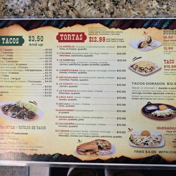 Gil Tacos - Menu - Mexican Near Me - Indianapolis, Indiana