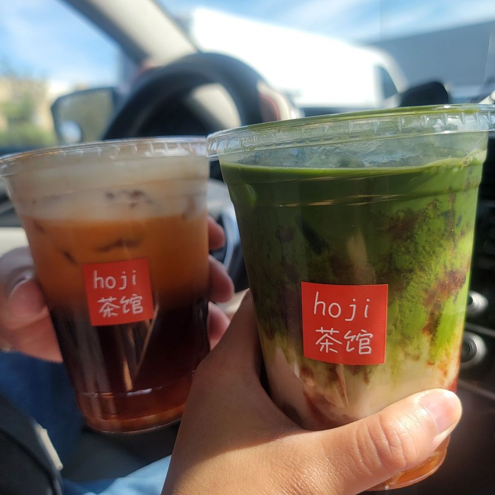 Salted Cream Thai Tea with Boba and Seasonal Ichigo Matcha with Boba Salted Cream Thai Tea with Boba and Seasonal Ichigo Matcha with Boba