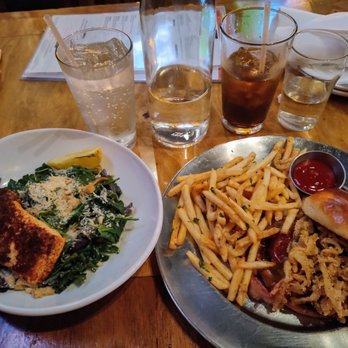 Eureka! - Blackened salmon ceaser salad, Cowboy Burger - American Near Me - Fresno, California