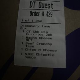 And clearly states on the order that I get the sauce and nacho cheese And clearly states on the order that I get the sauce and nacho cheese