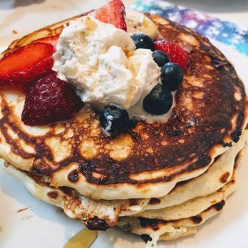 SoBo Kitchen & Bar - Chocolate chip pancakes with peanut butter whipped cream - American Near Me - Baltimore, Maryland SoBo Kitchen & Bar - Chocolate chip pancakes with peanut butter whipped cream - American Near Me - Baltimore, Maryland