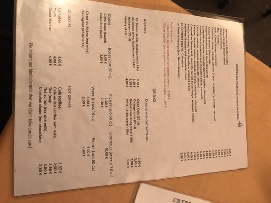 Menu photo 4 Crêperie Saint Eustache Paris, 75 Menu photo 4 Crêperie Saint Eustache Paris, 75