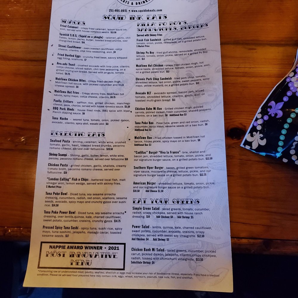 Squid Ink Eclectic Eats & Drinks - Gastropubs Near Me - Mobile, Alabama Squid Ink Eclectic Eats & Drinks - Gastropubs Near Me - Mobile, Alabama