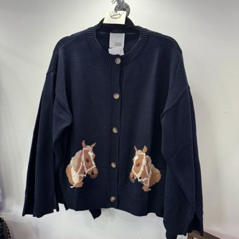 The Lavender Trail - Horse Cardigan - Women's Clothing Near Me - Bellevue, Kentucky