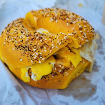 Brooklyn Bagels - Jackie Robinson on a super egg bagel - Bagels Near Me - Virginia Beach, Virginia Brooklyn Bagels - Jackie Robinson on a super egg bagel - Bagels Near Me - Virginia Beach, Virginia