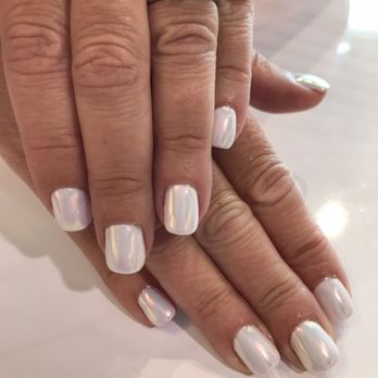 BeU Nails + Beauty - Pearly white finished nails. - Nail Salons Near Me - Calgary, Alberta