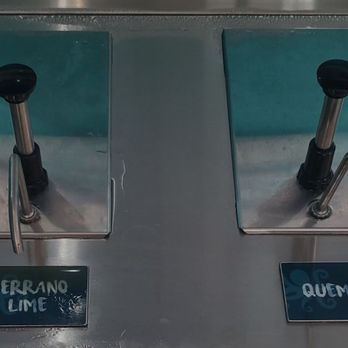 Tulum Seafood - Salsa dispensers and limes - Mexican Near Me - San Diego, California Tulum Seafood - Salsa dispensers and limes - Mexican Near Me - San Diego, California