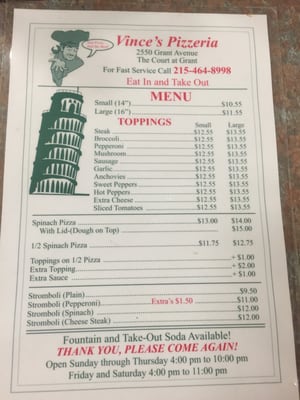 Menu photo 5 Vince's Pizzeria Philadelphia, PA Menu photo 5 Vince's Pizzeria Philadelphia, PA