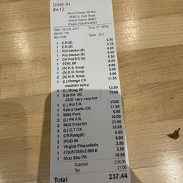  the price of the restaurant