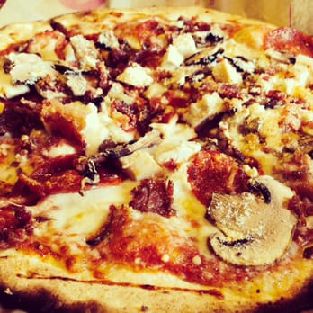 MOD Pizza - Pepperoni, chicken, mushroom, bacon pizza with marinara sauce. - Pizza Near Me - Valencia, California MOD Pizza - Pepperoni, chicken, mushroom, bacon pizza with marinara sauce. - Pizza Near Me - Valencia, California