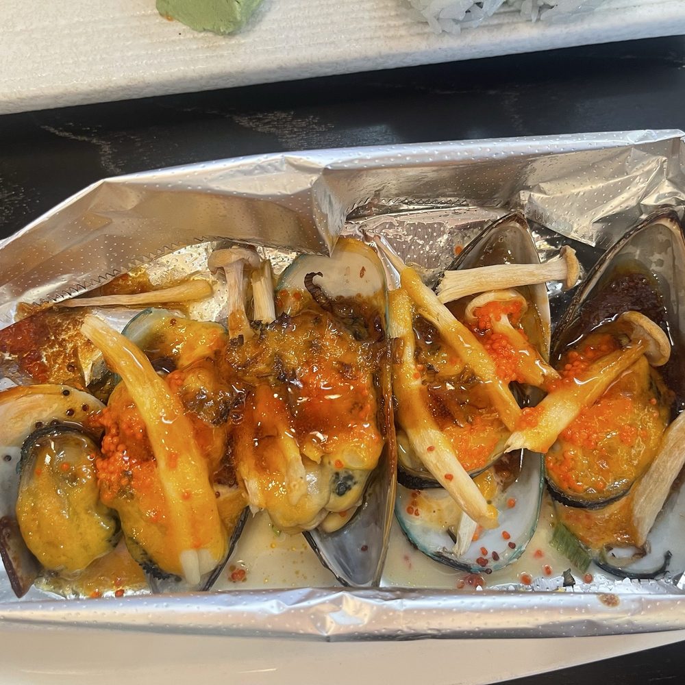 Happy Sushi - Baked Green Mussel - Japanese Near Me - Santa Clara, California Happy Sushi - Baked Green Mussel - Japanese Near Me - Santa Clara, California