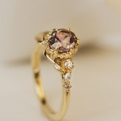 Dillon Rose - Sapphire and diamond gold engagement ring