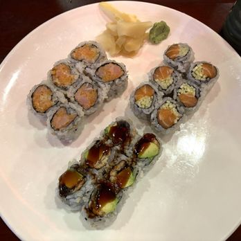 Kyoto Steak House & Bar - Spicy Yellowtail Roll, salmon cucumber Roll, and eel avocado - Sushi Bars Near Me - Mansfield, Massachusetts Kyoto Steak House & Bar - Spicy Yellowtail Roll, salmon cucumber Roll, and eel avocado - Sushi Bars Near Me - Mansfield, Massachusetts