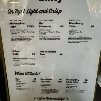 2Fifty Texas BBQ - Drink menu - Barbeque Near Me - Washington, DC, District of Columbia
