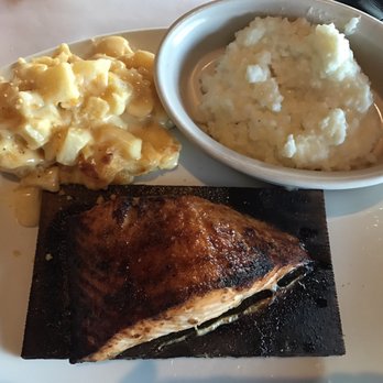 Bonefish Grill - Norwegian Salmon (honey and dijon sauce) au gratin potatoes and parmesan risotto. - Seafood Near Me - Concord Mills, North Carolina Bonefish Grill - Norwegian Salmon (honey and dijon sauce) au gratin potatoes and parmesan risotto. - Seafood Near Me - Concord Mills, North Carolina