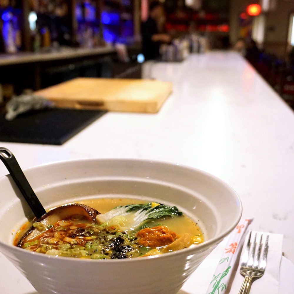 Yuzu Kitchen - Yuzu's Shio Ramen: mayu, rayu, corn, cha shu, 30 min egg, yuzu bomb, nori, baby bok choy, shiitake, scallion ($18). - Ramen Near Me - Pittsburgh, Pennsylvania Yuzu Kitchen - Yuzu's Shio Ramen: mayu, rayu, corn, cha shu, 30 min egg, yuzu bomb, nori, baby bok choy, shiitake, scallion ($18). - Ramen Near Me - Pittsburgh, Pennsylvania