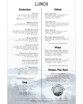 Menu photo 1 Tide + Timber Cafe Juneau, AK