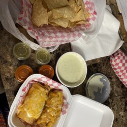 Pancho’s Mexican Food - Crispy Bean Burrito and Queso