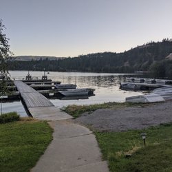 Tiffany's Resort - Lake view from studio cabins and the hot spot dock for night fishing.