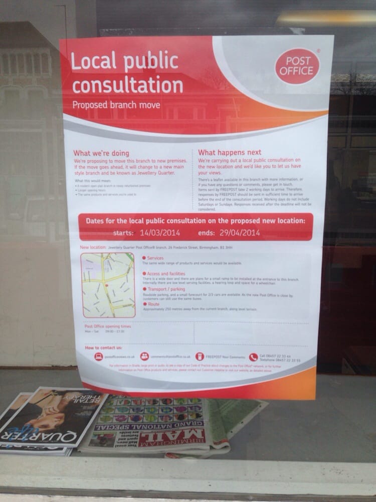 WARSTONE LANE POST OFFICE 119 Vyse Street, Birmingham, West Midlands