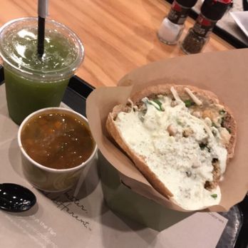 Aubergine Kitchen - Falafel pita with Moroccan lentil soup and mint lemonade - Mediterranean Near Me - Orem, Utah