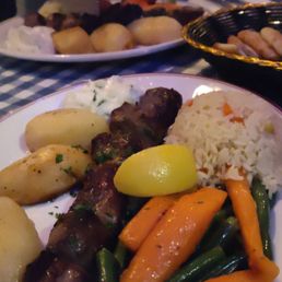 Lamb souvlaki and a side of pita