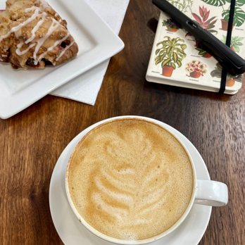Rivet Coffee Bar & Roastery - Oat milk latte and orange scone - Coffee Roasteries Near Me - Westfield, Indiana Rivet Coffee Bar & Roastery - Oat milk latte and orange scone - Coffee Roasteries Near Me - Westfield, Indiana