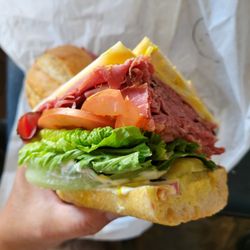 Santoro's Italian Market & Deli - Pastrami on Sourdough Roll, extra meat