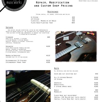 OCD musicWorks - Not all services and prices listed. Ask us for an accurate quote! - Musical Instrument Services Near Me - Tustin, California OCD musicWorks - Not all services and prices listed. Ask us for an accurate quote! - Musical Instrument Services Near Me - Tustin, California