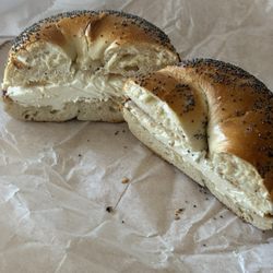 Bagels Plus - Poppy Seed Bagel with Cream Cheese
