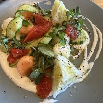 Chapter 5 Napa - Cucumber and melon salad with cured salmon - Pop-Up Restaurants Near Me - Napa, California