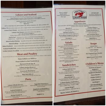 Ogunquit Lobster Pound - Menu - Seafood Near Me - Ogunquit, Maine