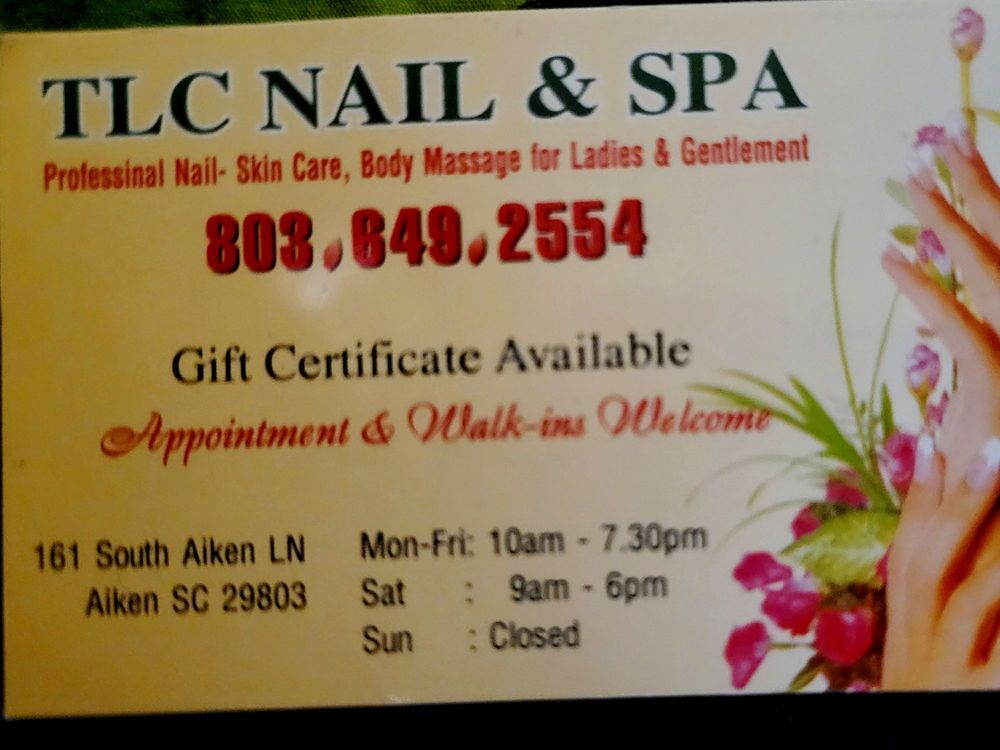 TLC NAIL & SPA Updated October 2024 161 S Aiken Ln, Aiken, South