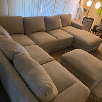 Greenbay Carpet Cleaning Pros - Large sectional looks new again. A must especially for light colored couches with pets. (Sorry poor lighting) - Carpet Cleaning Near Me - San Mateo, California