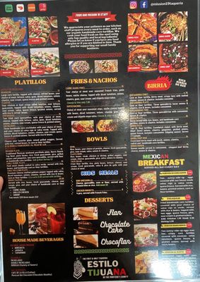 Menu photo 5 Mission 19 Taquería Monterey, CA
