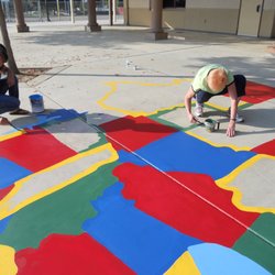 Assistance League of Visalia - US maps painted on school playgrounds