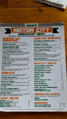 Menu photo 4 Doug's  Motor City Bowling Green, KY