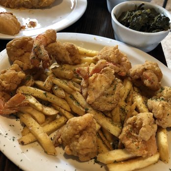 Morrow's - Shrimp Platter Baked Macaroni & Greens - Cajun/Creole Near Me - New Orleans, Louisiana Morrow's - Shrimp Platter Baked Macaroni & Greens - Cajun/Creole Near Me - New Orleans, Louisiana