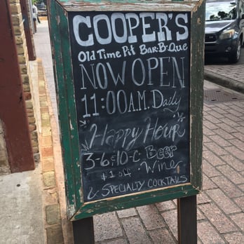 Cooper's Old Time Pit Bar-B-Que - happy hour board - Barbeque Near Me - Austin, Texas Cooper's Old Time Pit Bar-B-Que - happy hour board - Barbeque Near Me - Austin, Texas