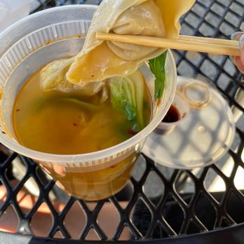 Veggie Lee - a bowl of soup with chopsticks - Vegan Near Me - Hayward, California
