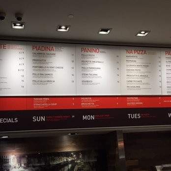 Via Cibo - Menu board at front; study before you go to cash to put in your order! - Italian Near Me - Toronto, Ontario