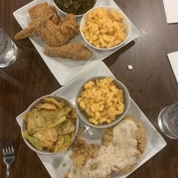 Sooooo much chicken fried steak and a lot of sides. (Took home leftovers!)