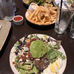The Cobb salad and the Garlic Parmesan Fries The Cobb salad and the Garlic Parmesan Fries