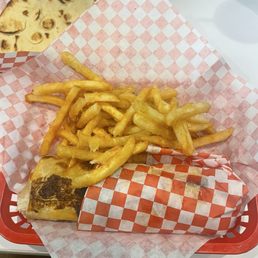 Chicken shawarma with fries Chicken shawarma with fries