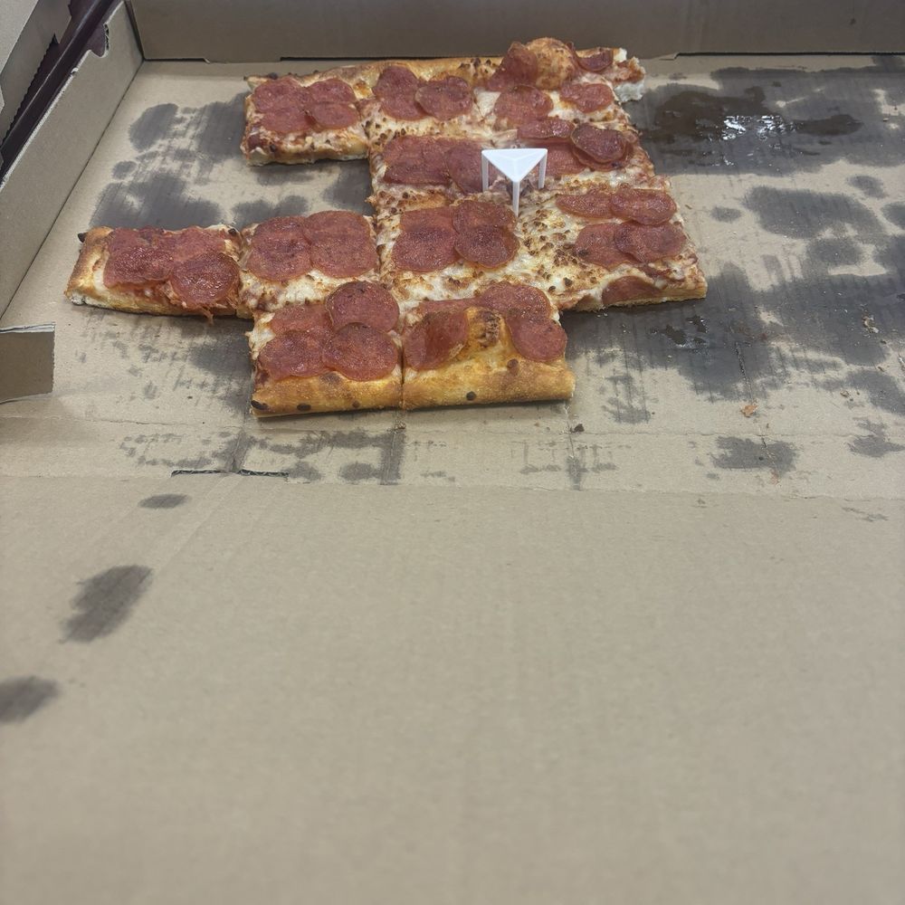 Pizza was down for 4 minutes with three people those that showed up late to the work party now get little ceaser Pizza was down for 4 minutes with three people those that showed up late to the work party now get little ceaser
