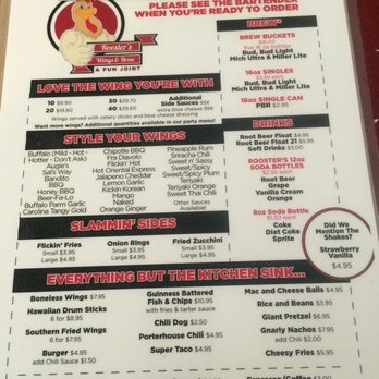 Roosters Wings & Brew - Menu - Chicken Wings Near Me - Mohegan Lake, New York Roosters Wings & Brew - Menu - Chicken Wings Near Me - Mohegan Lake, New York