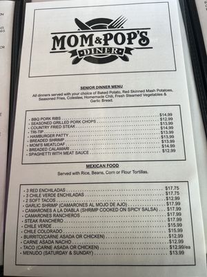 Menu photo 2 Mom's & Pop's Diner Dos Palos, CA